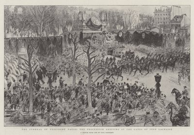 Præsident Faures begravelse, processionen ankommer til Pere Lachaises porte af Charles Paul Renouard